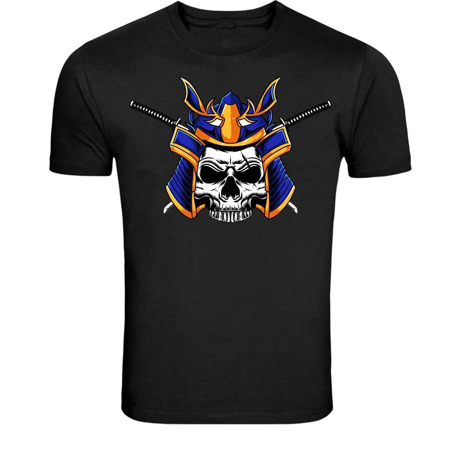 Samurai Skull Warrior T-Shirt - Japanese Warrior Skull Graphic S