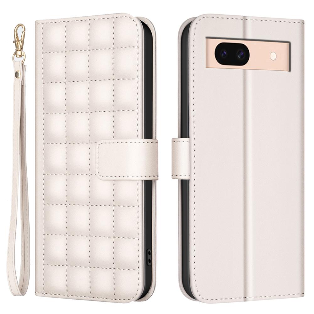 

For Google Pixel 8a Wallet Case Shockproof PU Leather Cover Beige