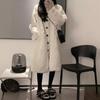 Lamb wool imitation fur jacket women's clothing long coat over the knee design imitation rabbit velvet thickened loose stand-up collar hair