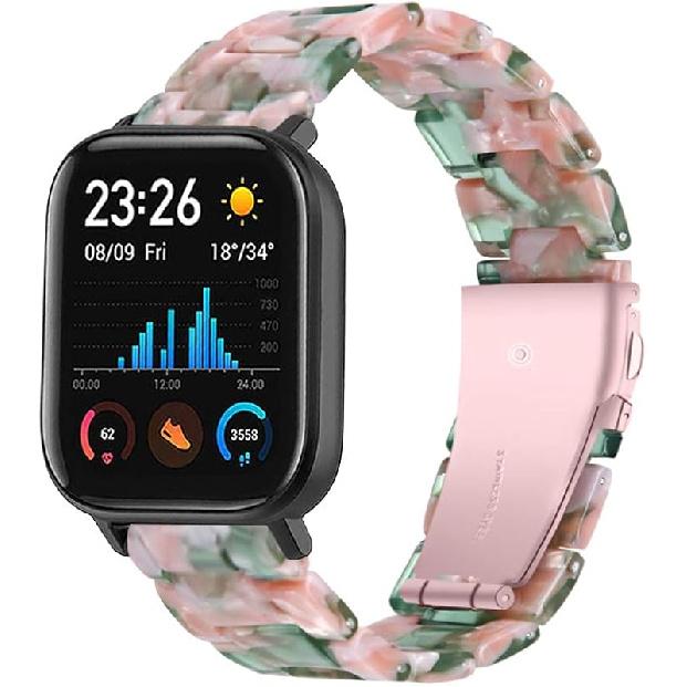 FitTurn Resin Bands Compatible with Amazfit Active 2 Square/1/Bip 3 Pro/Bip/GTS 4/GTS 4 Mini/GTS 3/GTS 2/GTS 2e/GTS 2 Mini/GTR 42mm Watch Replacement