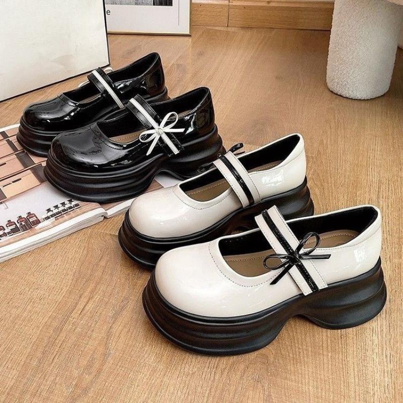 Spring Autumn New Loafers Fashion High Heel Single Shoes Women's Square Head Shallow Mouth Shoes Thick Mary Jane Footwear Mujer