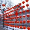 Red Chinese FU Plastic Honeycomb Lanterns for Wedding New Year Christmas Outdoor Decoration