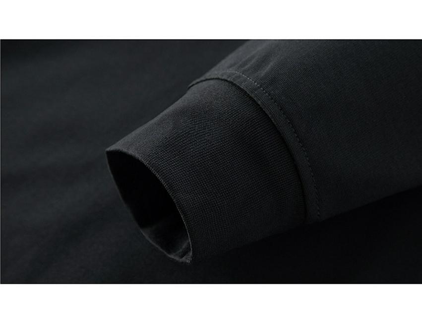 Men's Slim Fit Long-Sleeve T-Shirt, Round Neck, Solid Color, Roma Fabric, Pullover, Printed Sweatshirt