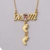 Aluminum Sheet Heat Thermal Transfer Necklace Mom Footprint Pendant Clavicle Chain Bezel Pendant Trays Choker Necklace