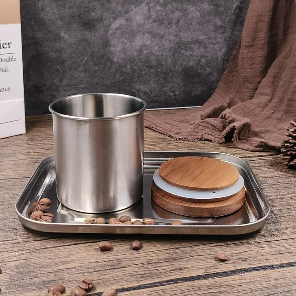 Stainless Steel Coffee Canisters 400ml/450ml/600ml Sealed Jar Food Storage Container