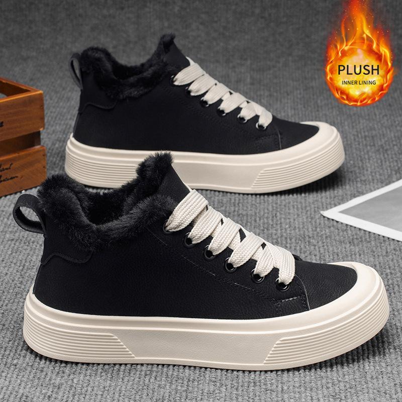 Мужские мягкие эластичные зимние теплые утепленные сноубутсы на толстой подошве нескользящие износостойкие для улицы повседневные кроссовки хлопковые ботинки парусиновая обувь 46 2380₽