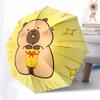 1pc Cute Capybara Automatic Folding Umbrella, Portable Collapsible Design, 8-Rib Iron Frame, Outdoor Accessory yy250905062