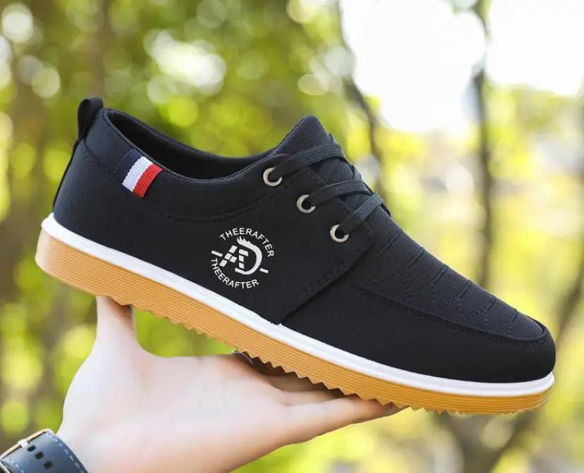 New Men's Canvas Shoes Lightweight Sports Shoes Casual Mesh  Breathable Vulcanized Shoes Classic Fashion Lace Up Work Shoes