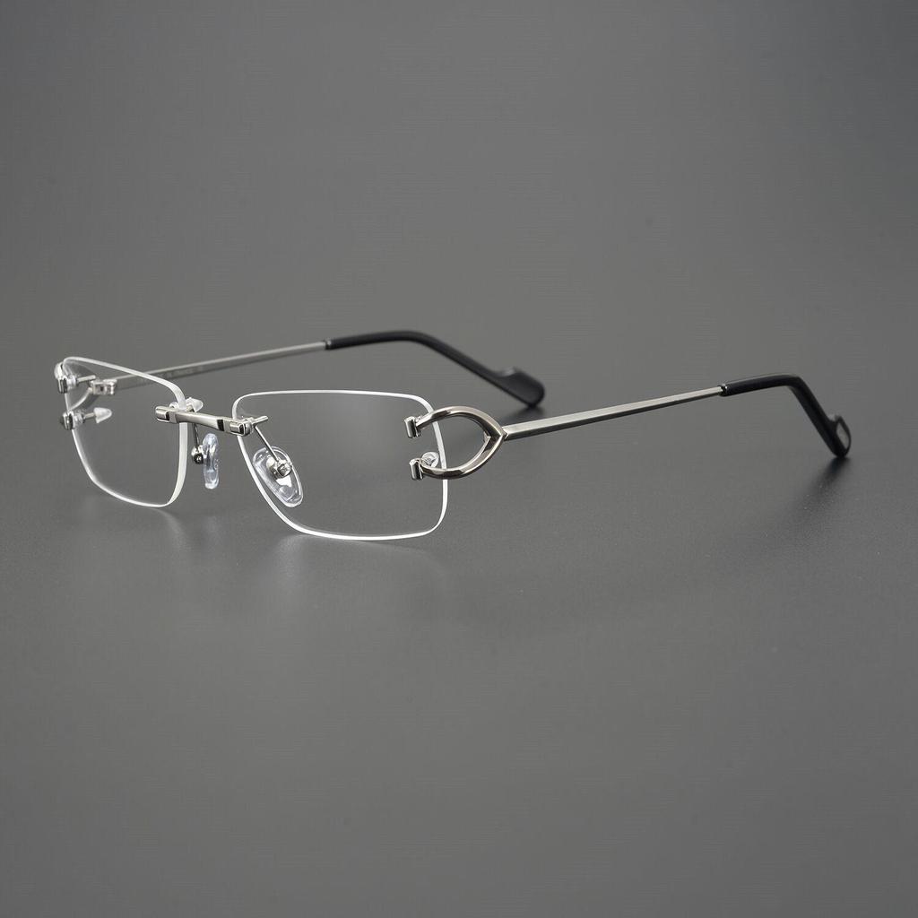 CT0344O Unisex Rimless Stylish Pure Titanium Myopia Eyeglass Frame