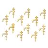 12Pcs 1:12 Dollhouse Miniature Wash Basin Water Tap Faucet Furniture Accessories