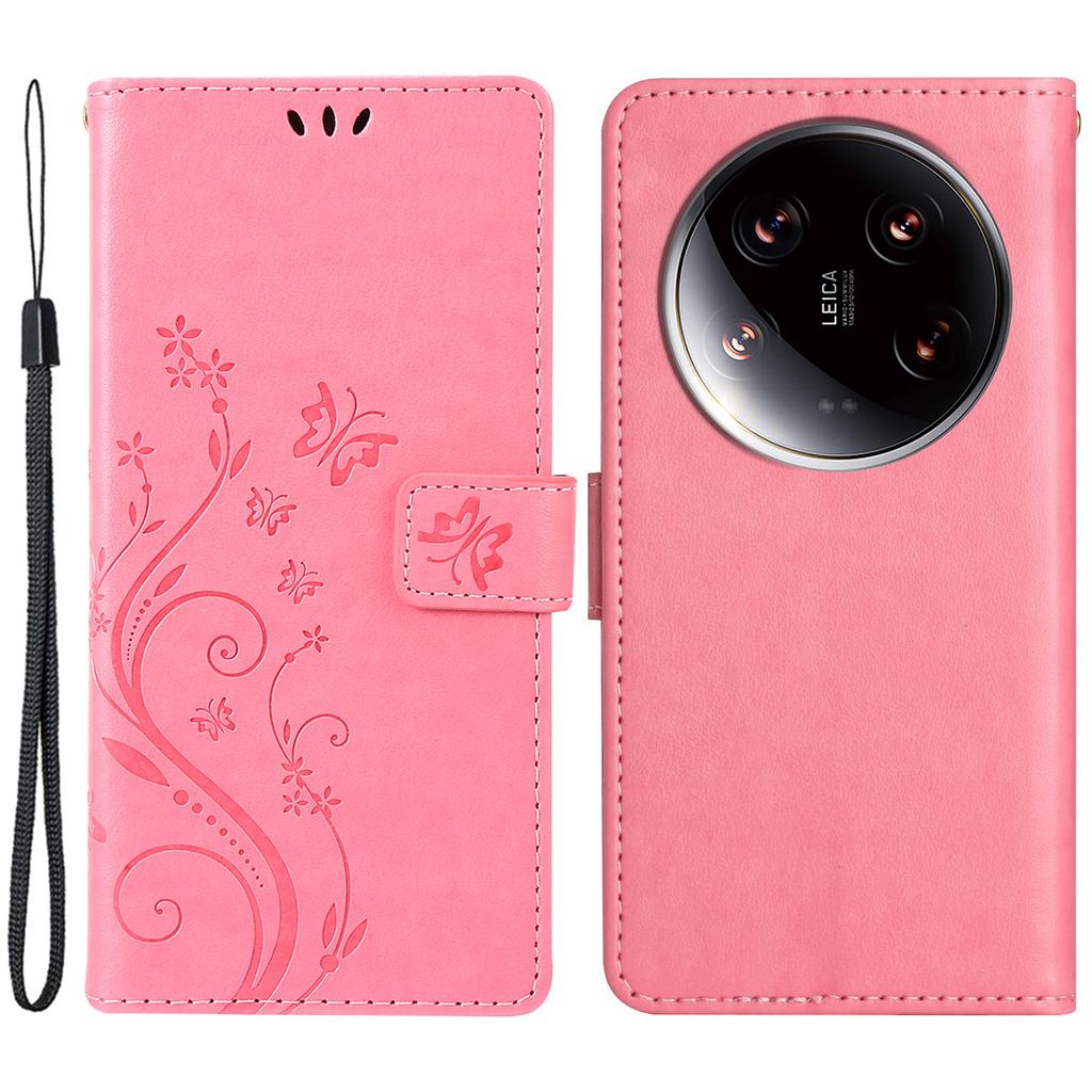 Für Xiaomi 14 Ultra Brieftaschen-Handyhülle Schmetterlingsmuster PU-Leder Klapphülle