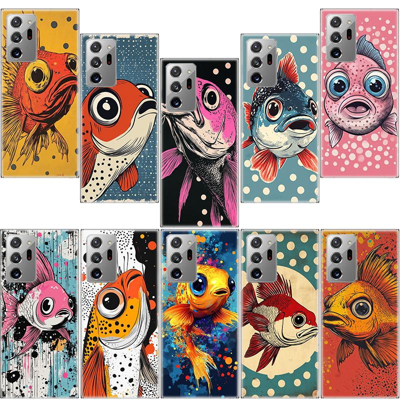 Pop Art Drawing Ideas Fish Phone Case For Samsung Galaxy S25 Edge S24 S23 FE S22 S26 Ultra S21 S20 S10 Plus Capa Soft