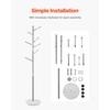 VEVOR Coat Rack, Freestanding Coats Rack Stand with Stable Marble Base & 8 Hooks, Free Standing Hall Coat Tree for Entryway, Bedroom, Office