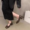 Coarse heel high heels black Mary Jane small leather shoes women's shoes new spring and autumn gentle single shoes