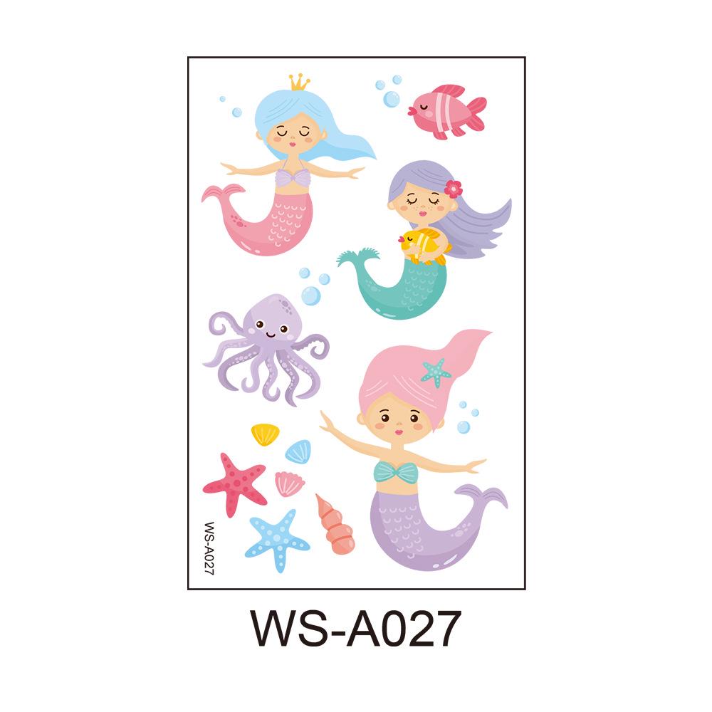 Waterproof Cartoon Princess Tattoo Set - Mermaid Theme for Kids