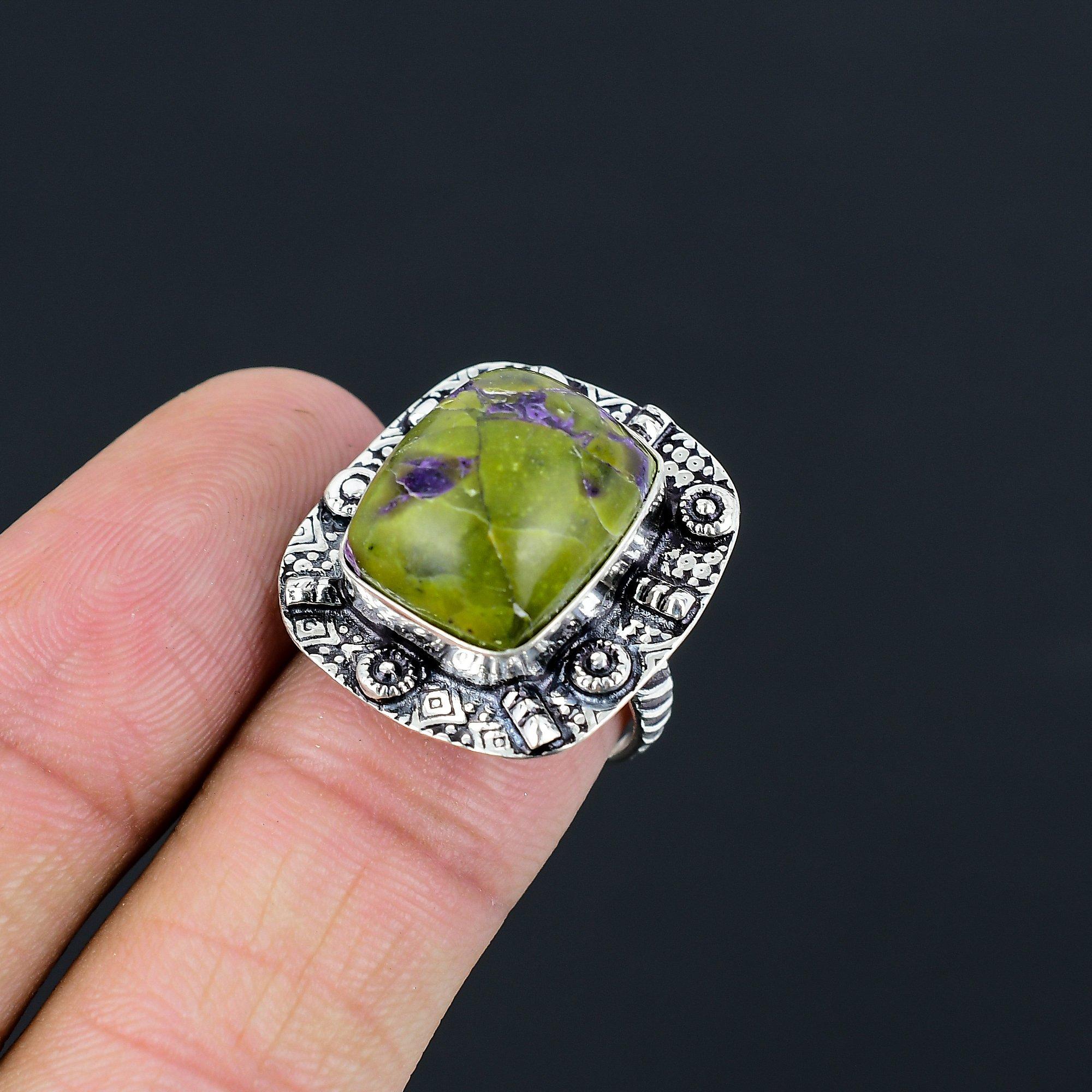 Natural Atlantisite Gemstone 925 Sterling Silver Promise Ring Size 7 For Girls 7