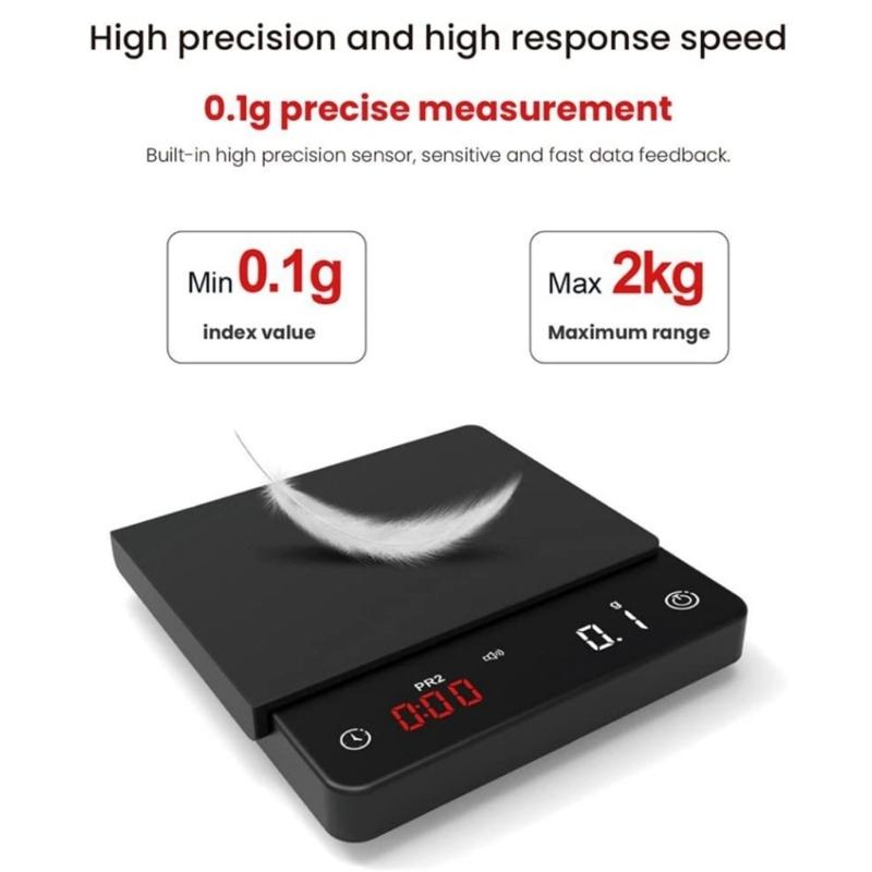 Digital Kitchen Scale USB Food Scale Electric Coffee Scales Digital Scale Plastic Material Gift for Coffee Enthusiasts