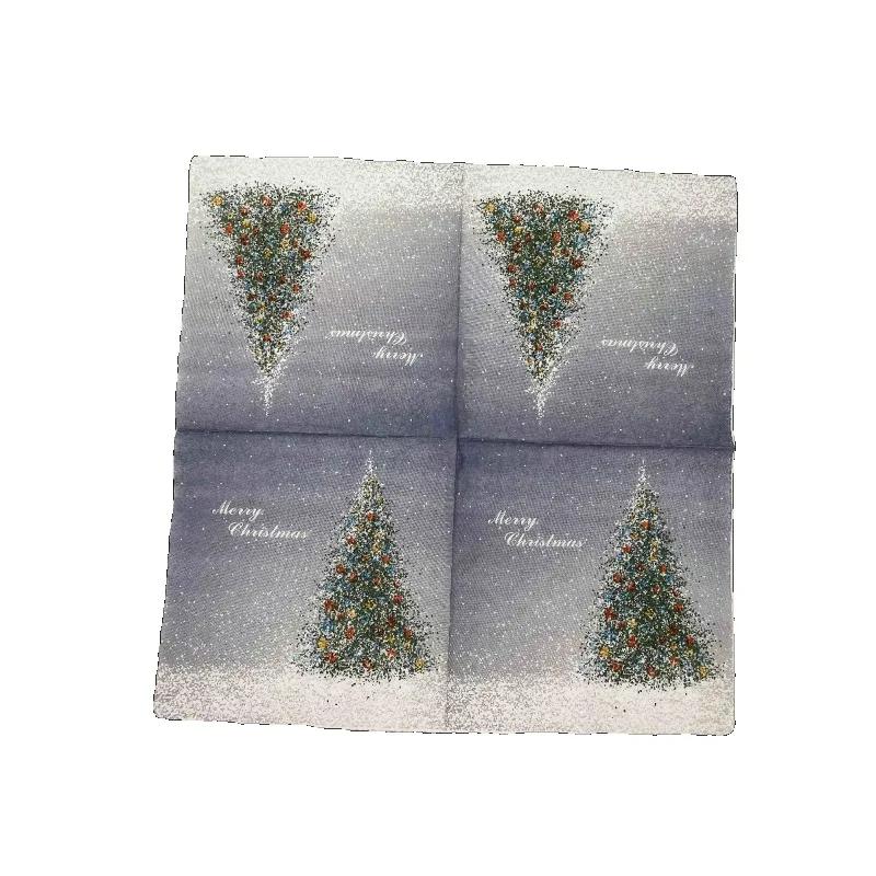 

20 шт./упак. 33*33 см 2-слойные одноразовые салфетки для вечеринок с рождественским узором