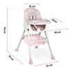 Milo Pink High Chair With Table
