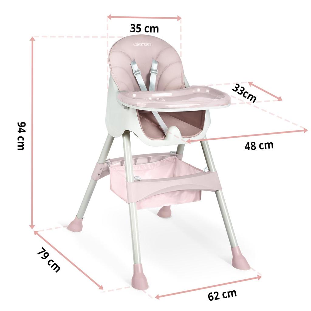 Milo Pink High Chair With Table