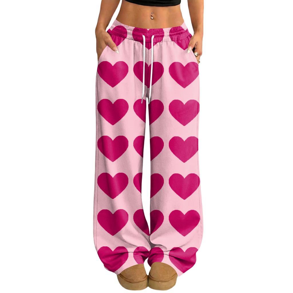 Women's Casual And Fashionable  Elastic Waist Loose Wide Leg Pants