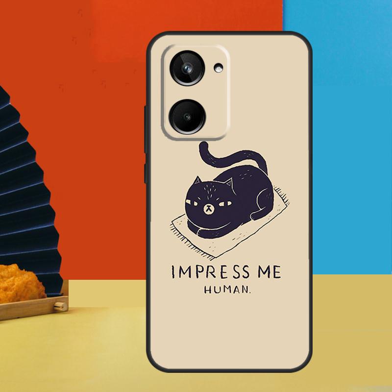 Black Cat Face Kitty For Realme GT7 Pro GT6 10 11 12 13 14 15 Pro Plus C55 C67 C63 C61 C53 C31 C65 C71 C75 Case