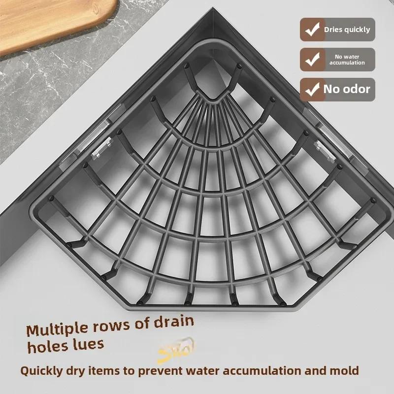 Küchenaufbewahrung Abtropfkorb Spülbeckenhalter Verstellbares Seifen Schwammregal Wandmontierter Abtropfkorb Kunststoff Heimküchenzubehör