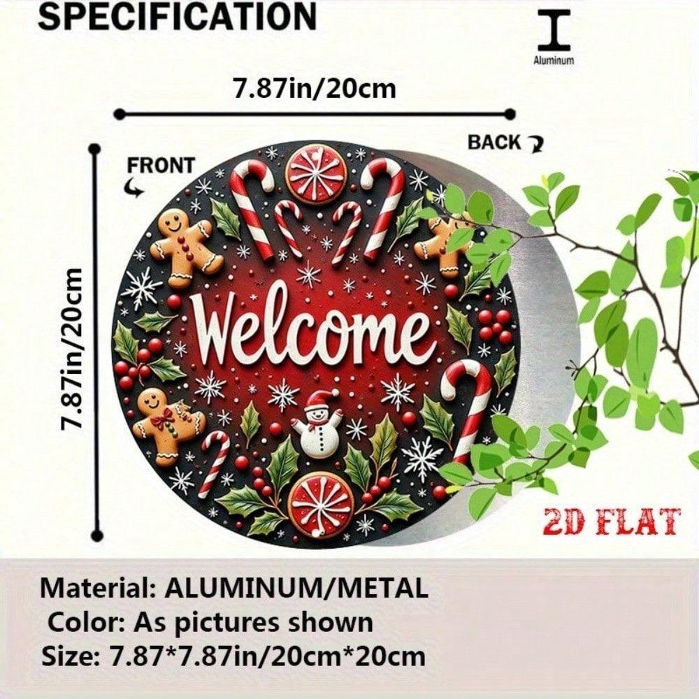 Retro 8x8 Inch Gingerbread Men Christmas Tin Sign Metal Wall Decor Vintage Kitchen Plaque Holiday Home