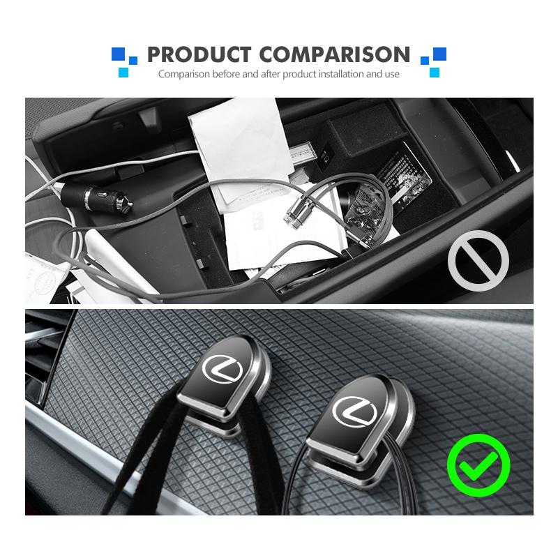 AGE2 Mini Car Hook Holder Dashboard Hanging Strong Adhesive Hooks Cable Organizer Storage Hanger For Lexus UX250h RX450h RX300 GX470