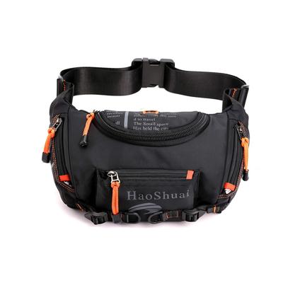 FANDARE Riñonera de Gran Capacidad con Agujero para Auriculares y Llavero Multifuncional para Motocicleta y Exteriores Bolso Negro, Gancho para Hombre, Running,