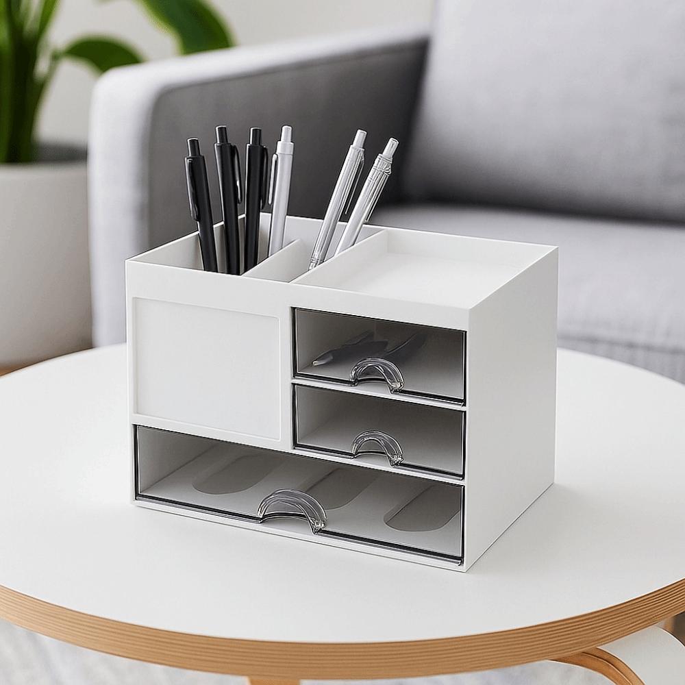 Reasonable Partition Drawer Storage Box Plastic Pen Holder Multipurpose Desk Organizer  School
