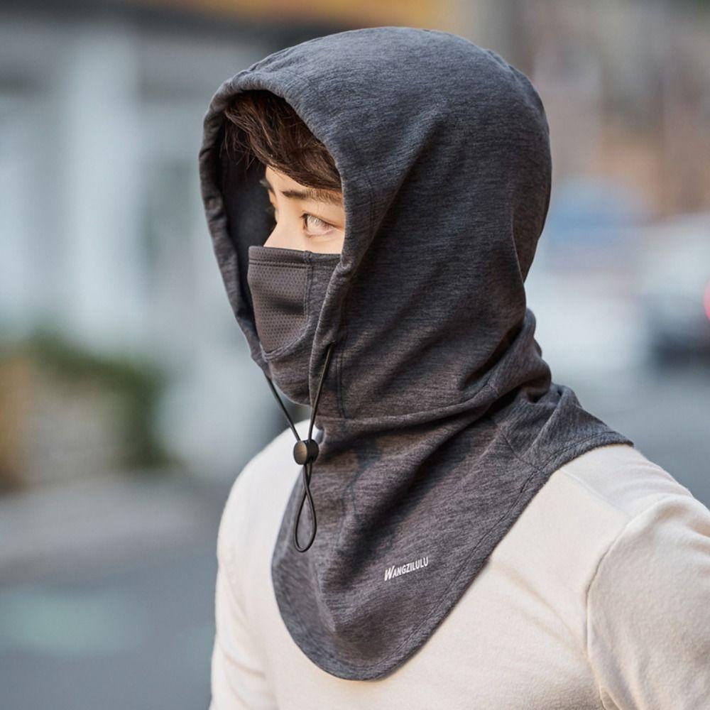 

Drawstring Balaclava Hat Windproof Helmet Hat Casual Masks Hood Beanies Cycling темно-сірий колір