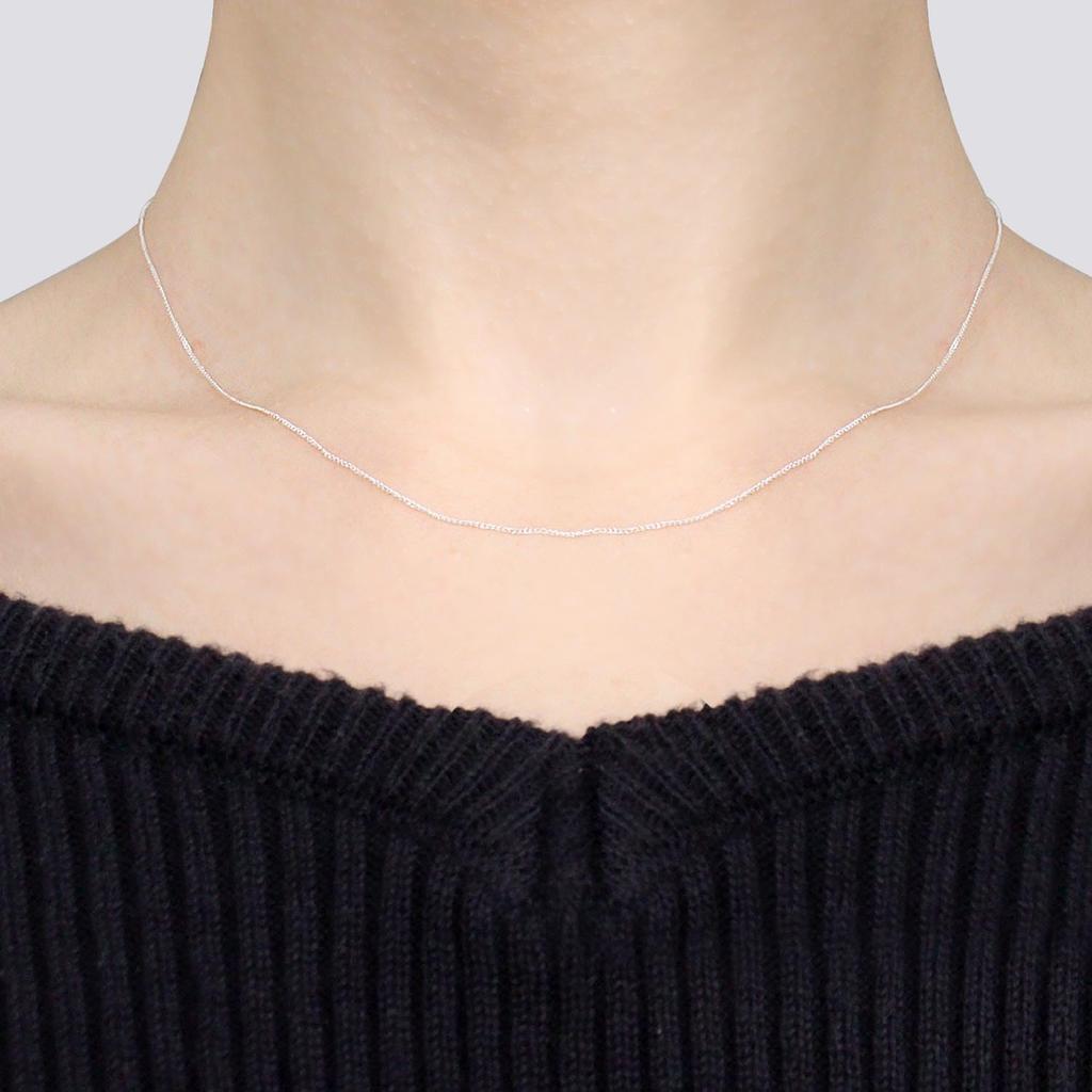 [Sears] Sterling Silver 925 Cuban Link Chain, 0.7mm width, 50cm length, scd20-50