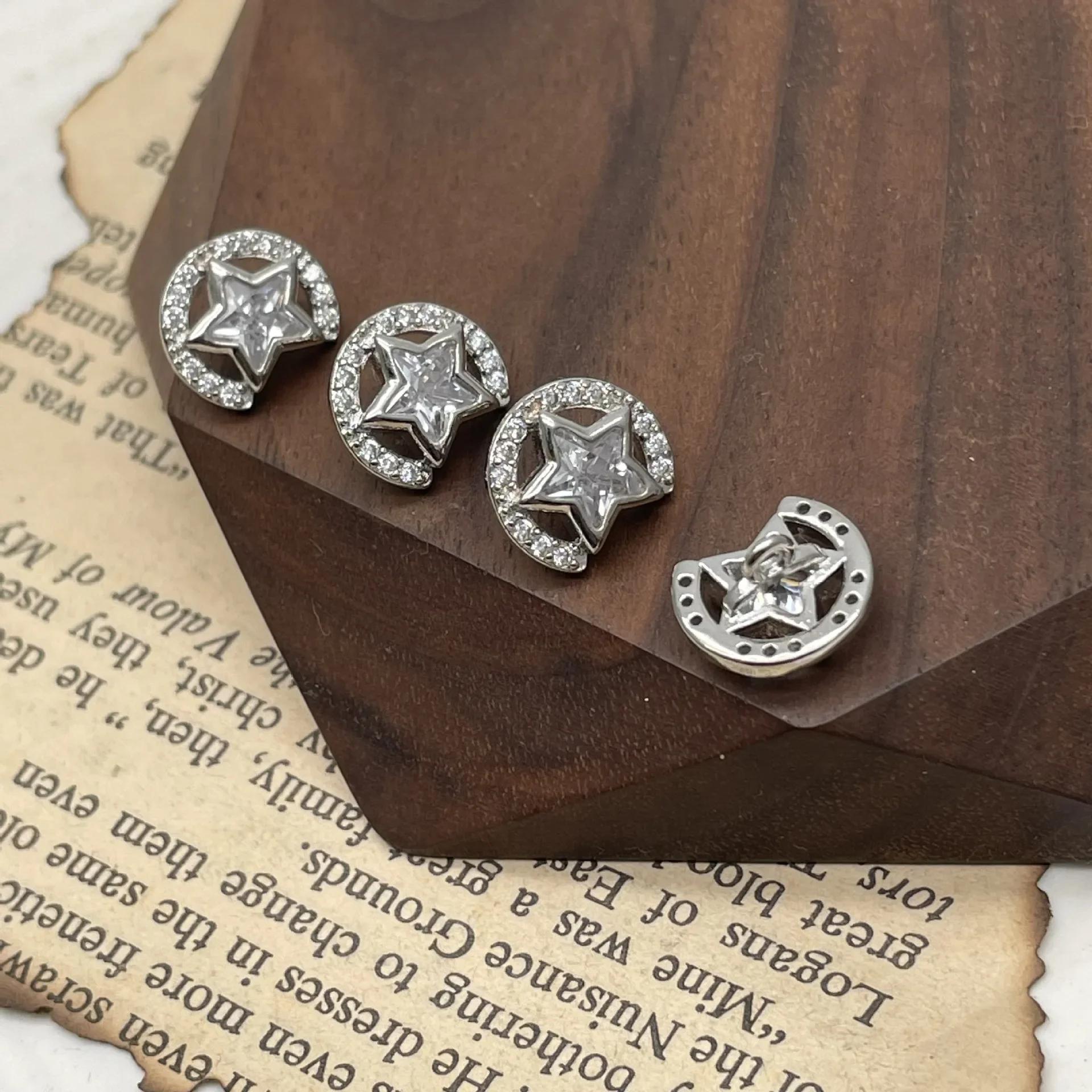 

5pcs Exquisite Pentagram Micro Set Zircon Buttons Luxury Copper Plated Ornament Button for Women s Sweater Shirt 18L 11.0MM