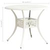 Garden Table White 90 X 90 X 74 Cm Cast Aluminum