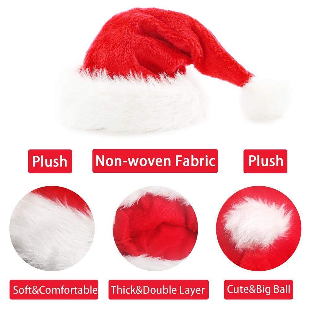 Red Christmas Hat Thickness Christmas Gift Universal Santa Claus Cap Masquerade