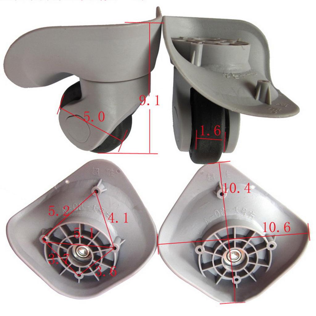 1 pár DIY kufr Výměna zavazadel Kolečka Otočná Opravy Příslušenství Mute Roller Wheels pro cestovní tašku
