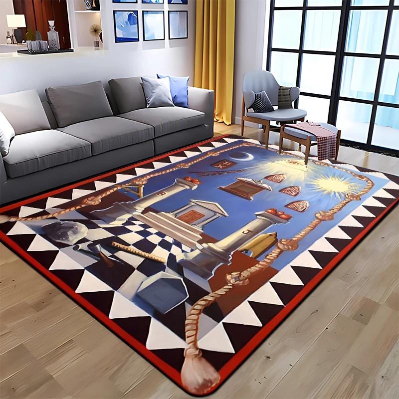 Masonic Illuminati Printed Pattern Rug Baby Play Crawl Floor Mats Living Room Carpets Decoration Fitness Pet Anti-slip Carpet