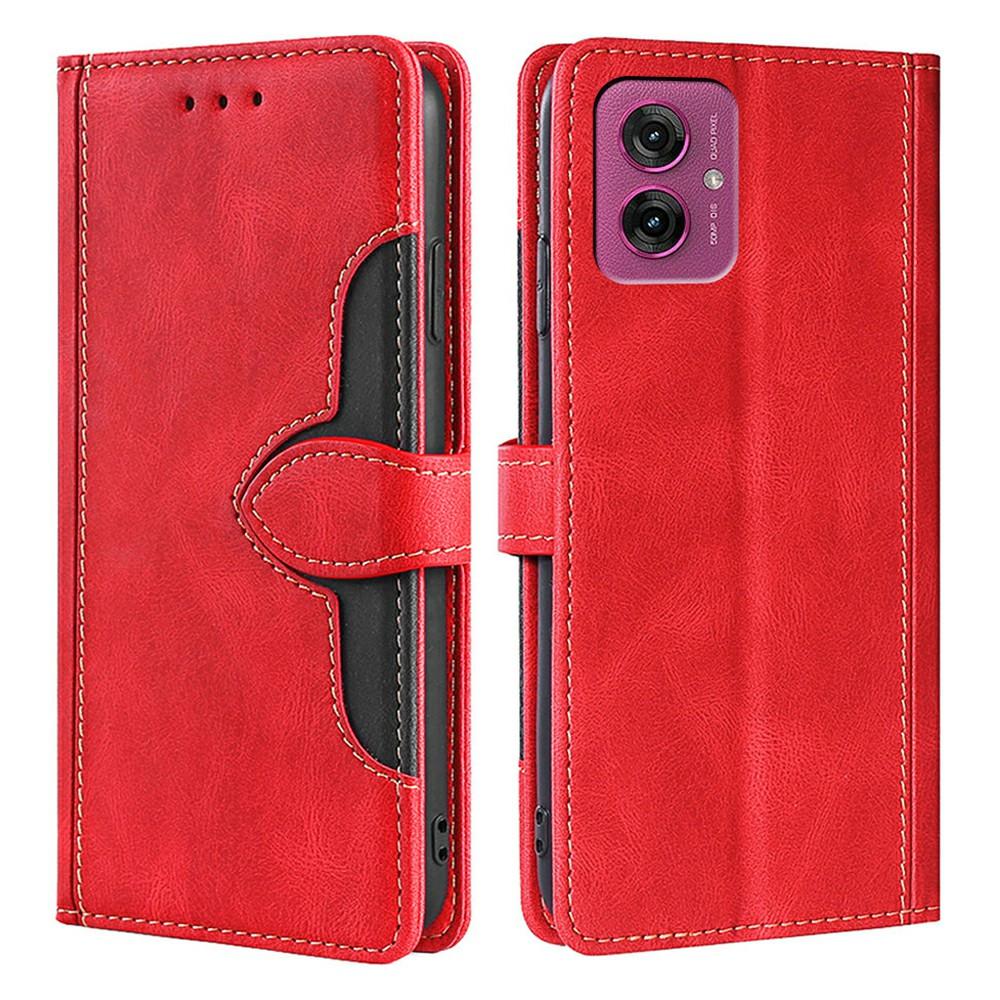 For Motorola Moto G55 5G Case Leather Wallet Phone Cover with Straw Hat Magnetic Clasp