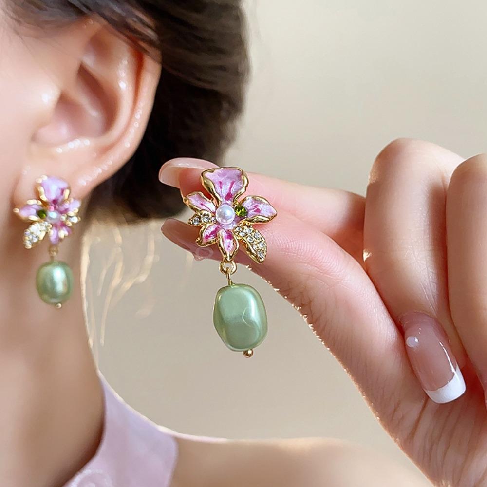 Ear Jewelry Bohemian Earrings Women Pearl Pendant Sweet Drop Earrings Flower Stud Earrings  Party