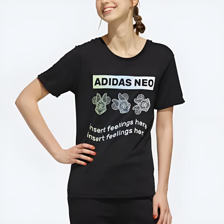 Adidas Neo Minnie Letter Print Breathable Short Sleeve T-Shirt Women Tops EI4554