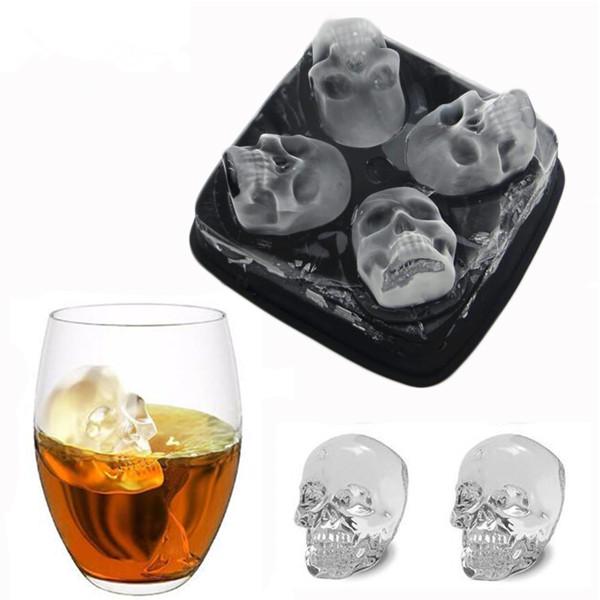 3D Skull Ice Cube Tray Silicone Round Ball Maker Ice Cube Maker Ice Molds Bar