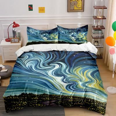 Swirling Stars and Landscape. Bedding Sets Duvet Cover Sets Duvet Covers Pillowcases(1 * Duvet Cover 2 * Pillowcases Without Duvet Insert)