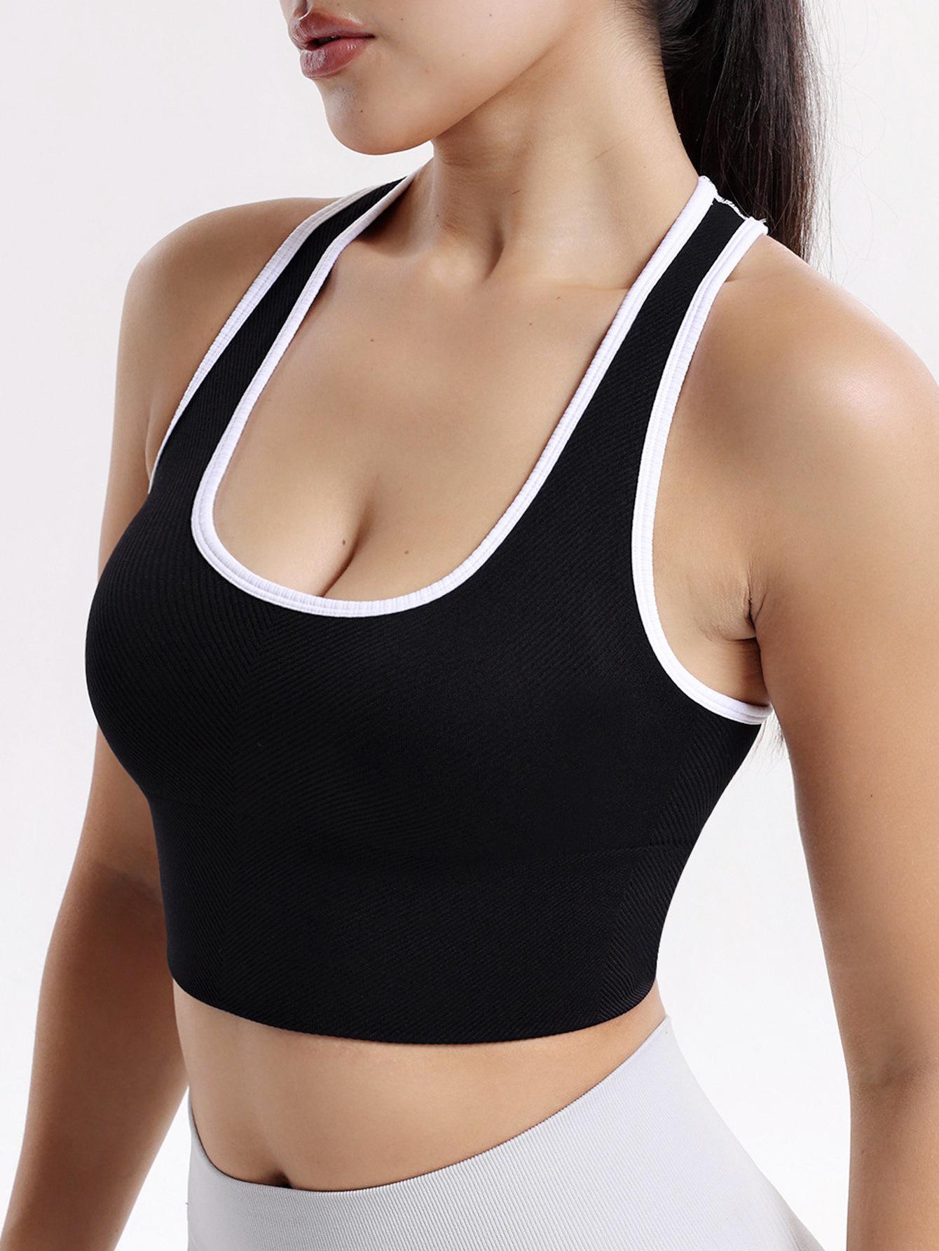 

Женский быстросохнущий топ с U-образным вырезом и спинкой-борцовкой для йоги и бега Medium