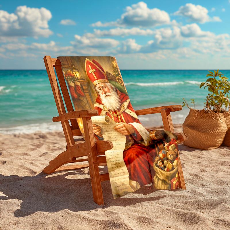 1Pc Santa Claus List Beach Towel Quick Dry Multiuse For Beach Pool Gym Yoga Home Travel Christmas Halloween Xmas Gift S1146