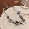 Colar Feminino Japonês-Coreano Hip-Hop Clavícula: Luxuoso, Estrelado, Design de Diamantes Completos