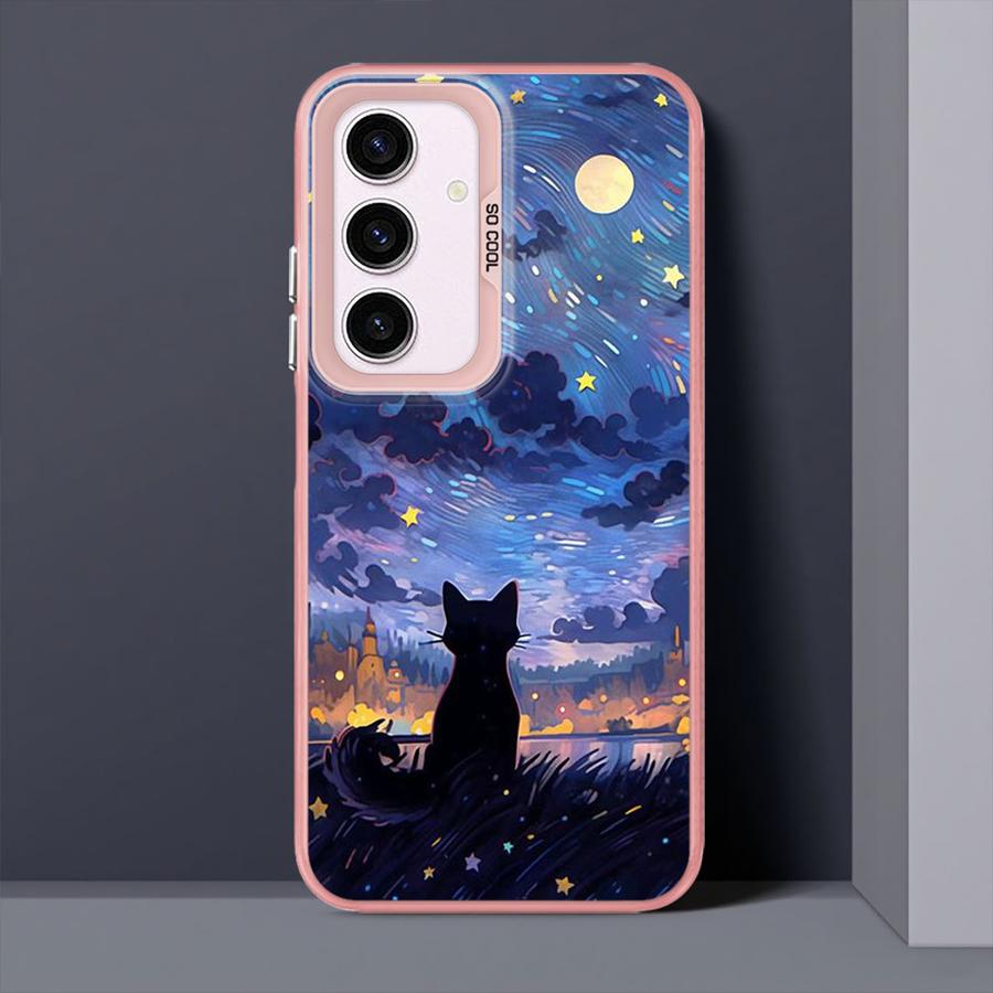 Van Gogh Art Cat Case for Samsung Galaxy A53 A35 A73 A71 A55 A72 A52 A54 A51 A56 A26 A36 Soft Shell