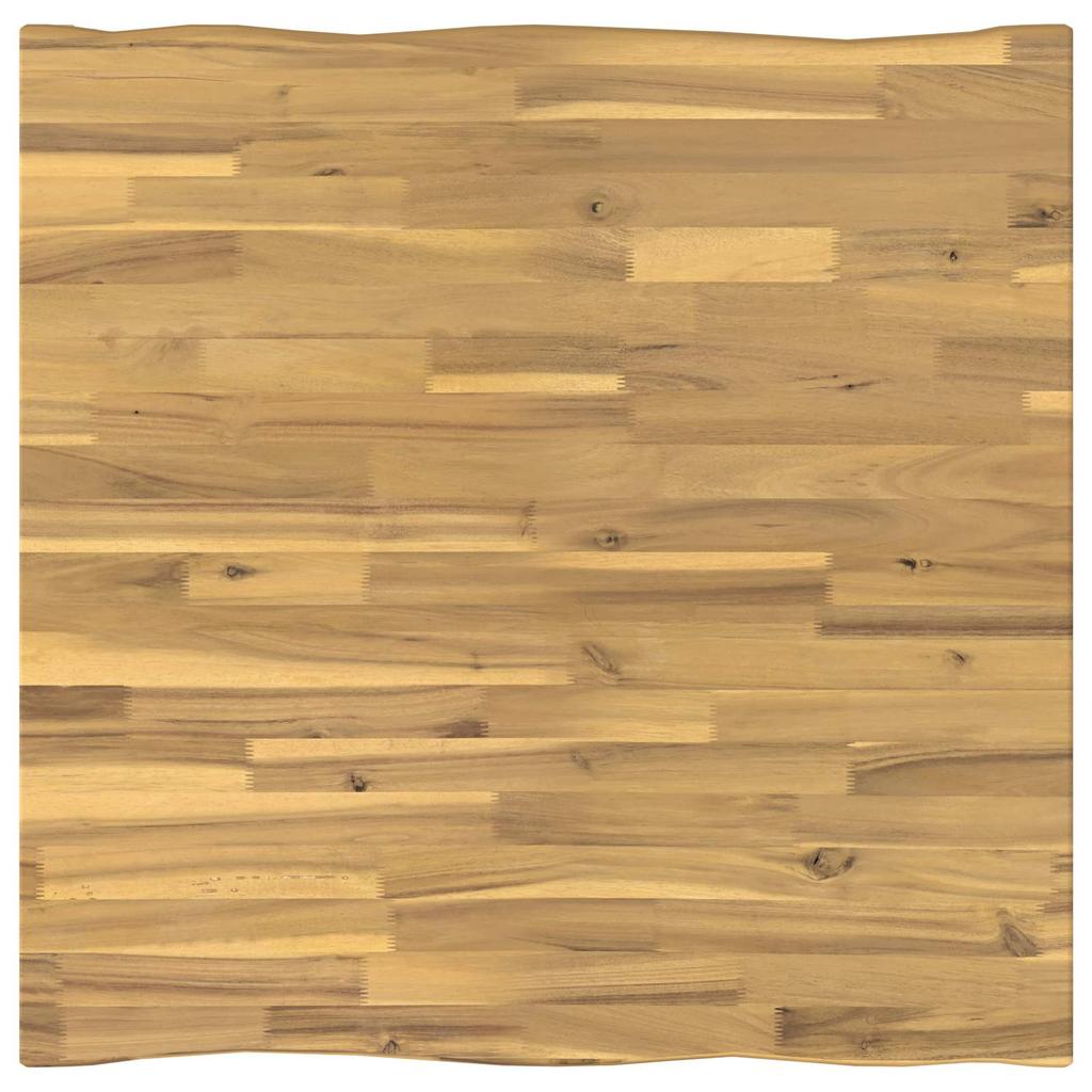 70 x 70 x 75 cm Solid Acacia Wood White and Black Square