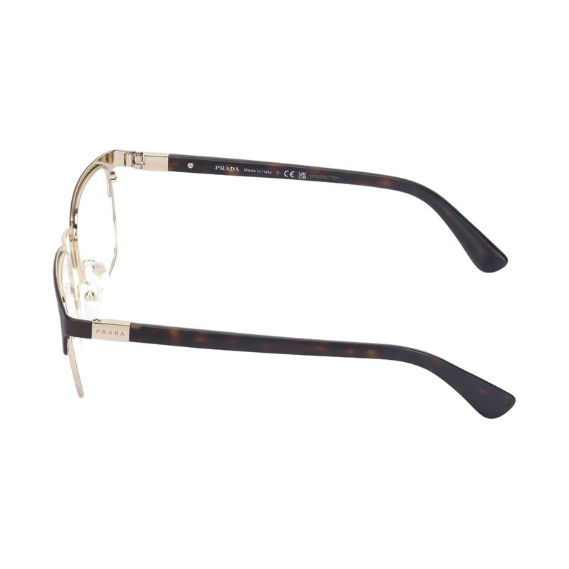 Prada Optical Glasses Letter Temples, Alloy, Square, Glasses, Same Style for Men and Women Gold 55 In Original Box and Bag