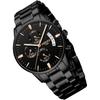 Men's Big Face Chronograph Watch Black Analog Stainless Steel Casual Business Date Display